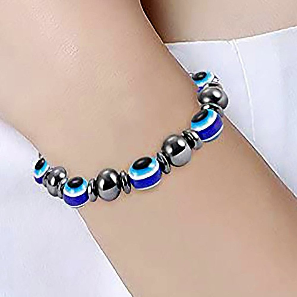 Bracelet Stretch Magnetic Bracelet Blue Eye Beads New
